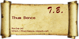 Thum Bence névjegykártya